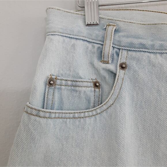 Vintage 80s Wide Leg High Rise Jeans Embroidered Light Wash Mom Jeans Womens 14 - Picture 4 of 11